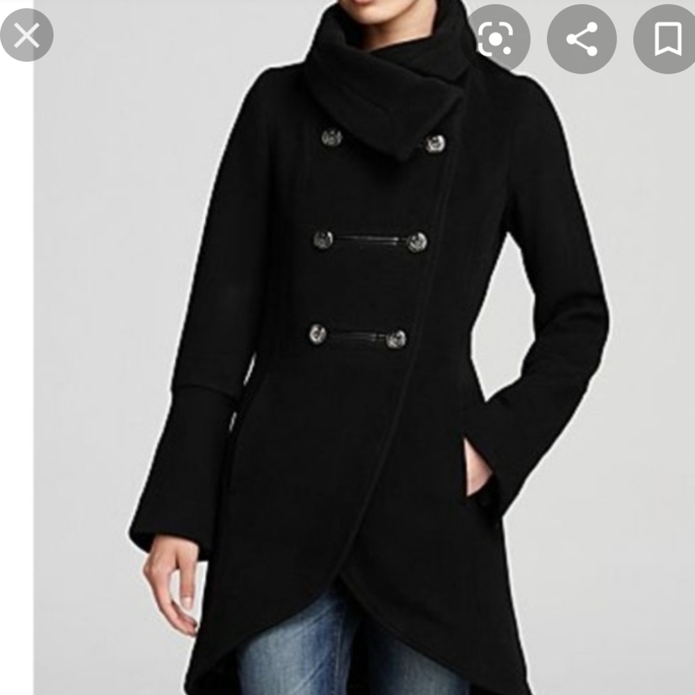 Mackage XXS black Diana military wool coat